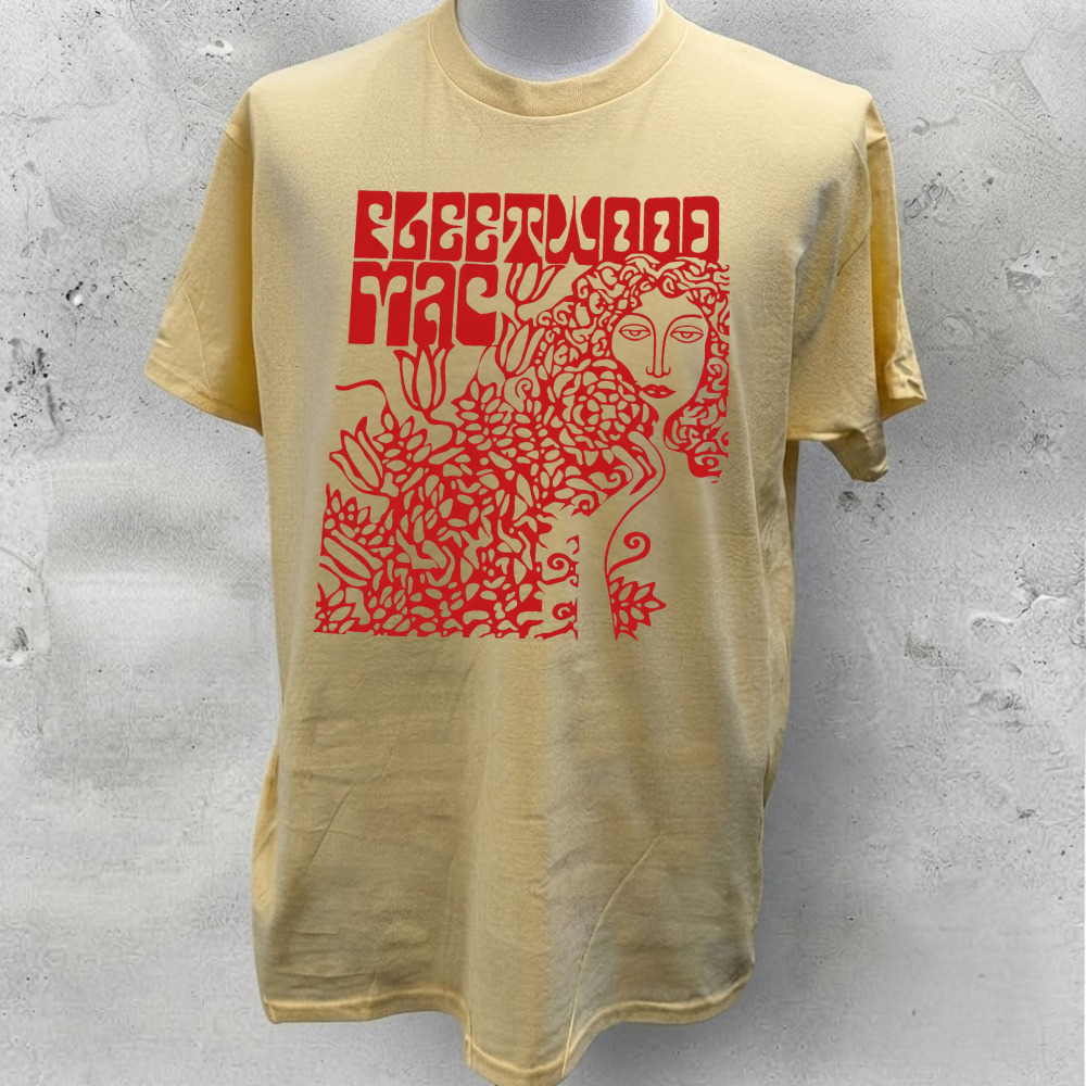Fleetwood Mac Woman Flowers Art Nouveau Vintage Yellow T-Shirt